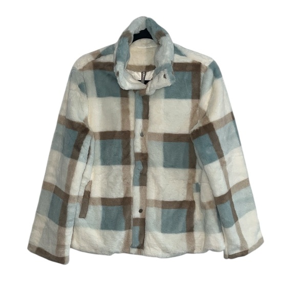 NoraCora On The Search Plaid Faux Fur Jacket Size M - Picture 3 of 11